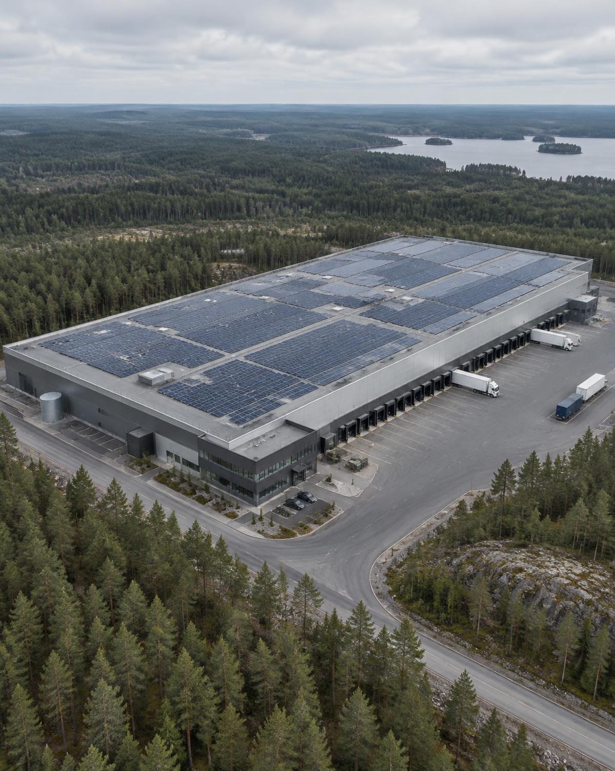 Logistikfastighet med solceller